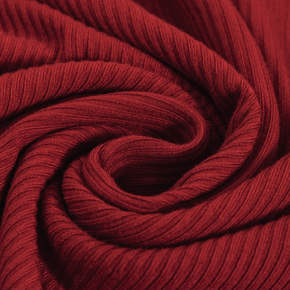 CLEARANCE 1 LEFT!! Racing Red Ribbed Knit Long Sleeve High Neck Mini Dress - Picture 13 of 13